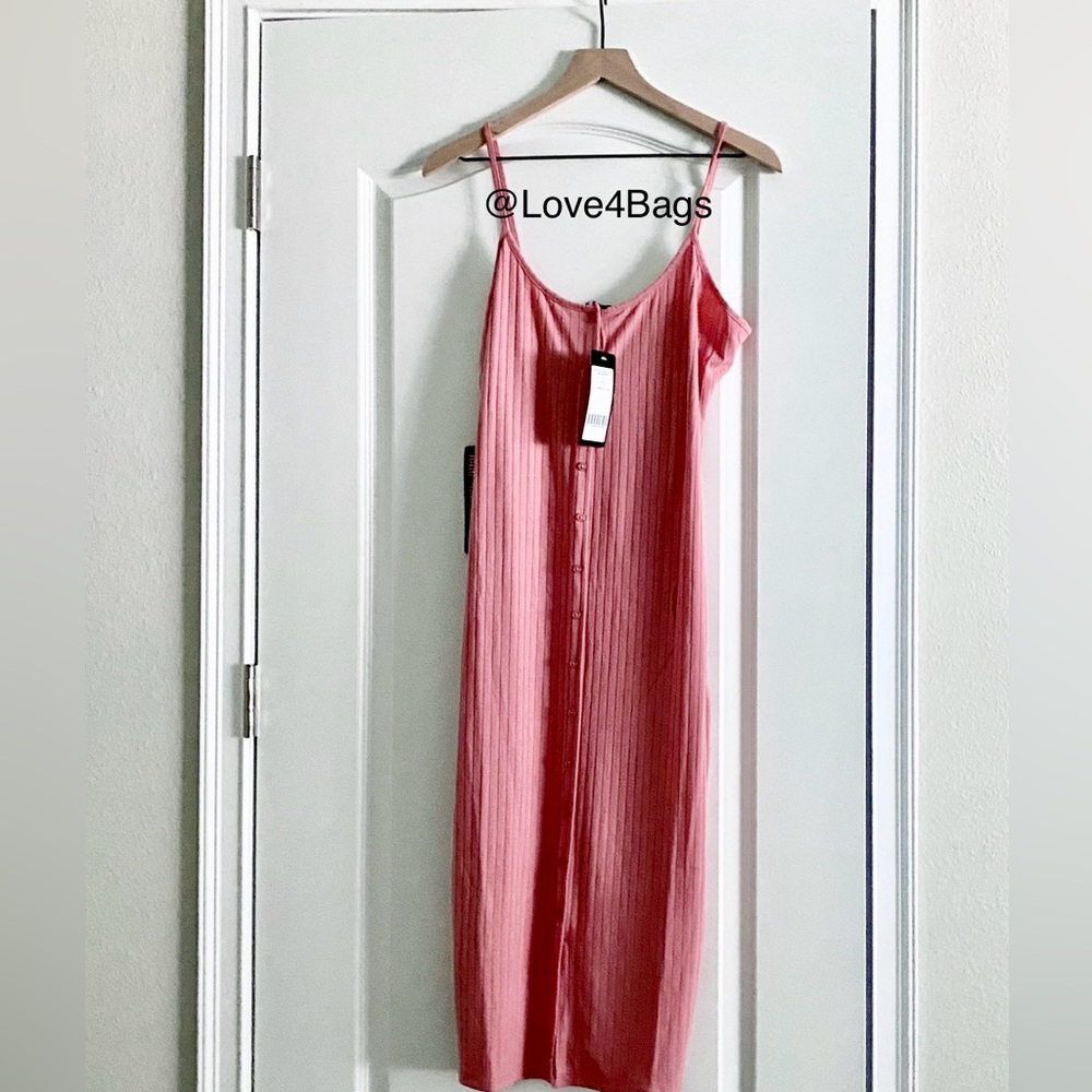 Bebe Button Front Rib Midi Dress - Picture 3 of 5